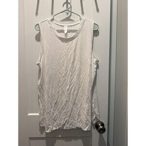Spanx Perfect Length Tank Top Womens Plus 1X White Stretch Athleisure Workout